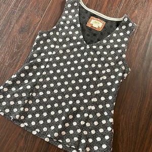 Anthropologie Maeve Black and White Polka Dot Sleeveless Top